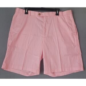Peter Millar Men’s Golf Shorts Sz 38 White Pink Stripe 9" Inseam – EUC